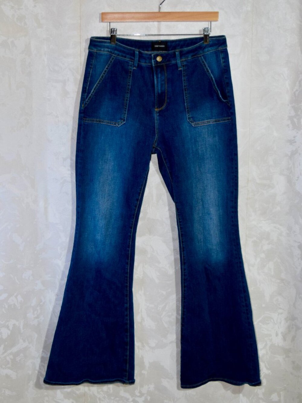 Free People x Driftwood Farrah Flare Jeans Blue | Size 32 (US 14)